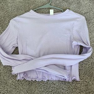 Purple long sleeve crop top